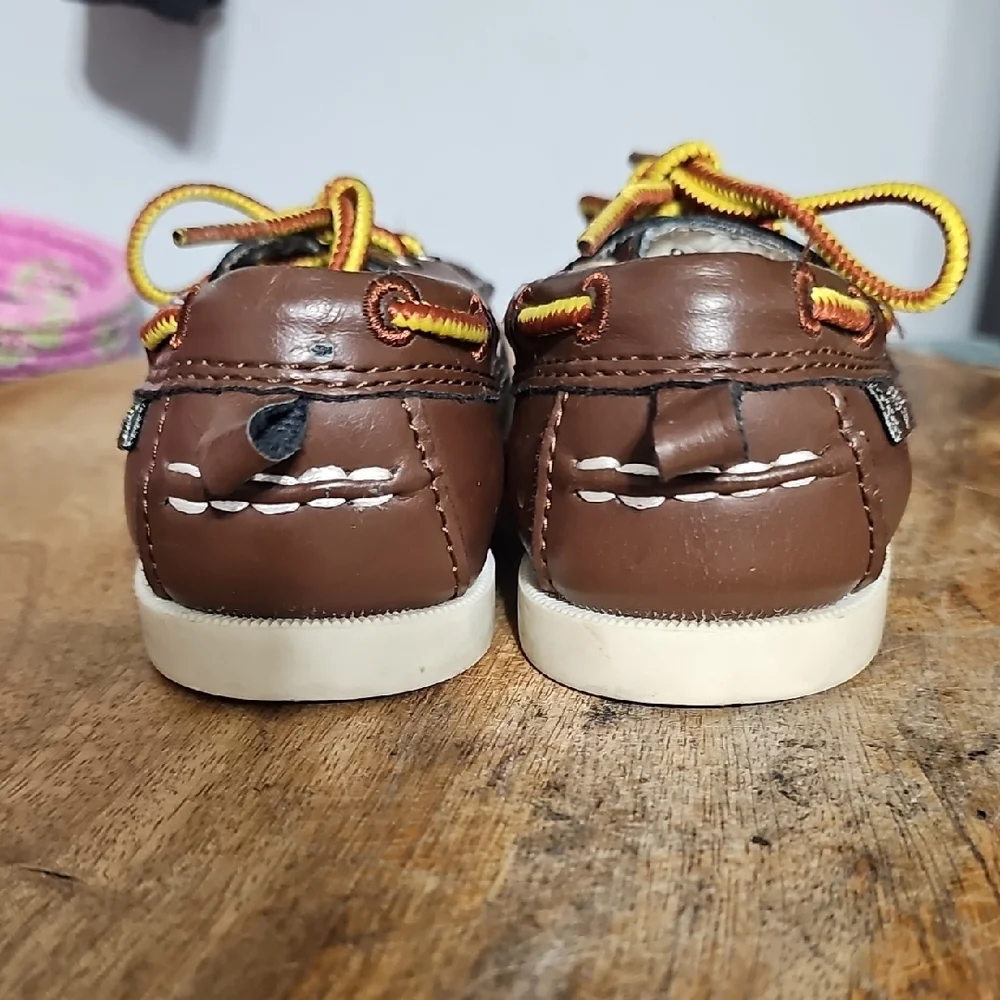 OshKosh B'gosh Brown Moccasins with Yellow Laces